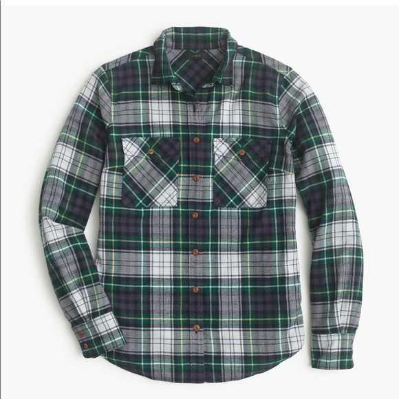 J. Crew Boyfriend Shirt in Ridge Plaid 000 - Picture 1 of 3